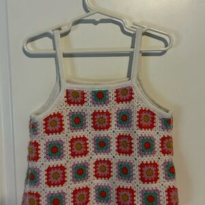 Girls Colorful Crochet Tank Top